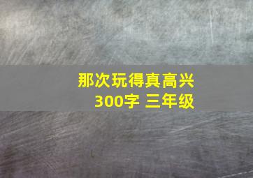 那次玩得真高兴300字 三年级